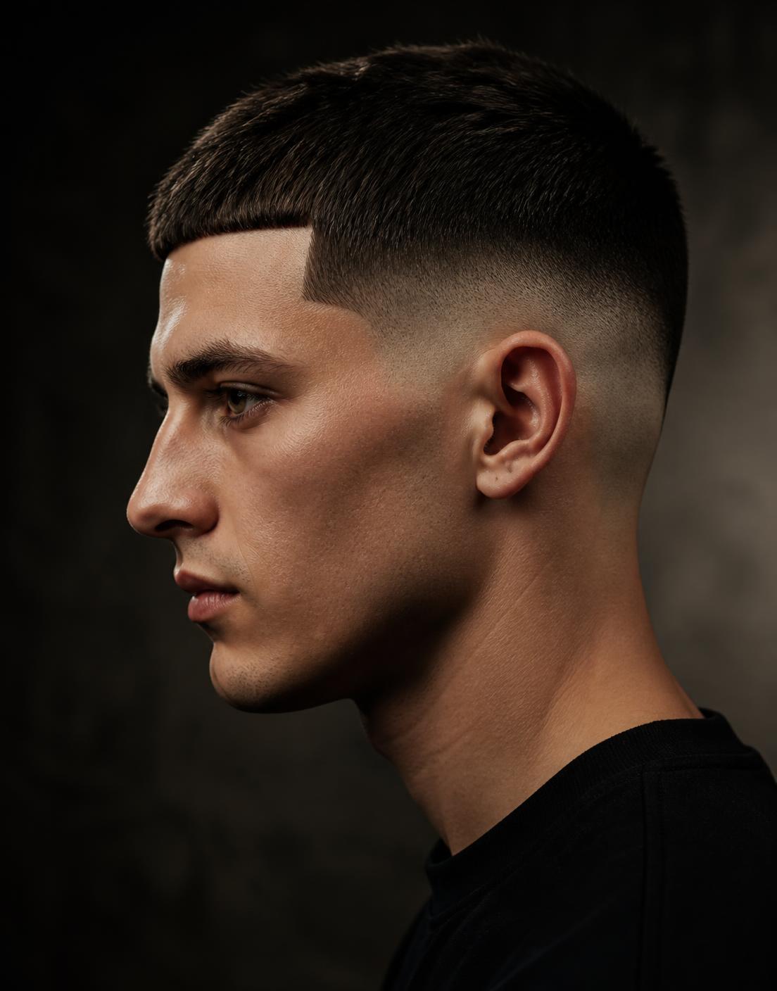 Fresh skin fade, side profile